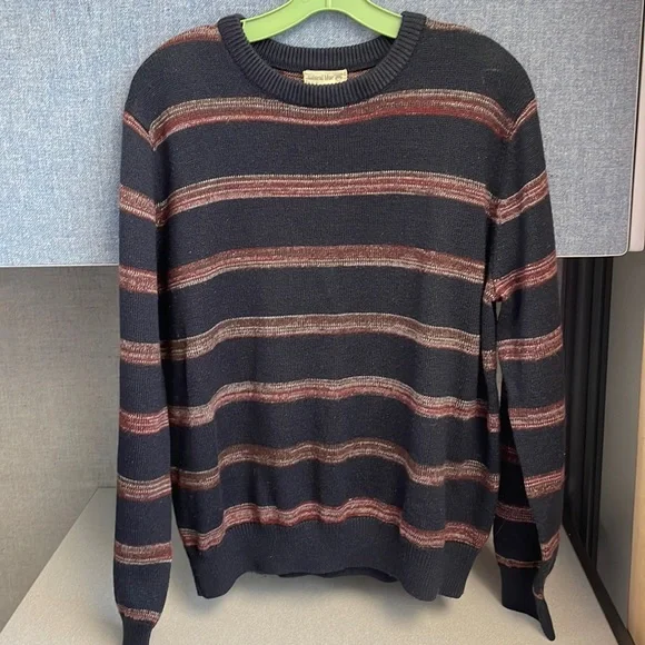 Sweaters Navy Blue And Burgundy Striped Sweater Poshmark